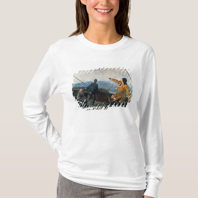 T-shirt Leif Eriksson aperçoit la terre en Amérique, 1893 (Devant)