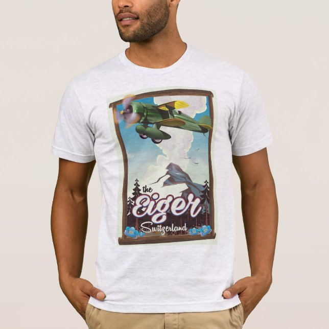 T-shirt L'Eiger Mountain, poster de voyage en Suisse (Devant)