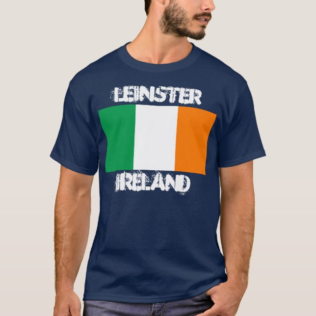 T-shirt Leinster, Irlande avec drapeau irlandais (Devant)