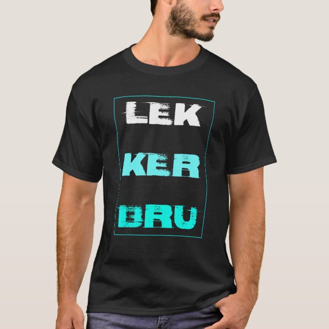 T-shirt Lekker Bru Afrique du Sud Rugby Fan Sa Drapeau Tee (Devant)