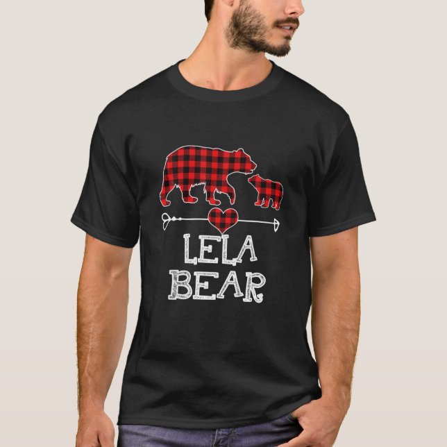 T-shirt Lela Bear, Red Buffalo Plaid Lela Bear Pajama (Devant)