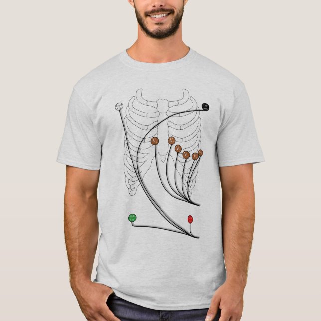 T-shirt L'électrocardiogramme ECG/ECG mène - le coeur sain (Devant)