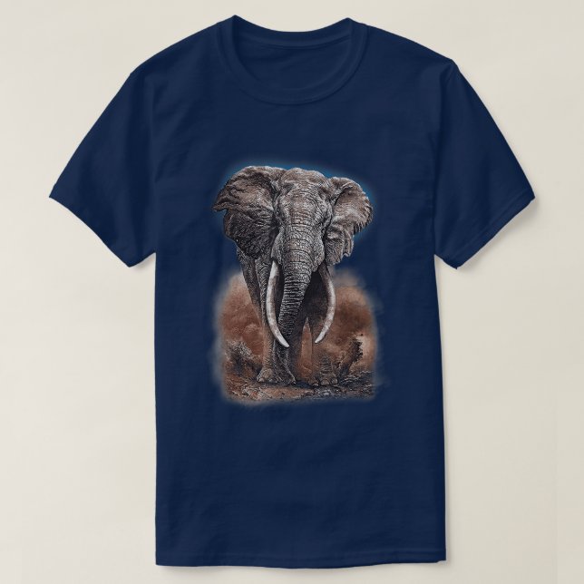 T-shirt L'éléphant africain des Mens de montagne (Design devant)