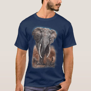 T-shirt L'éléphant africain des Mens de montagne