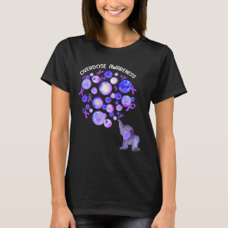 T-shirt L'éléphant Bombarde violet Surdose Aware