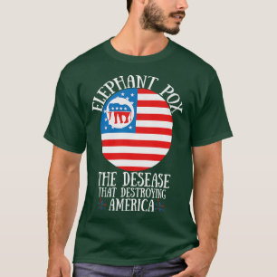 T-shirt L'éléphant dévore la maladie qui détruit l'Amériqu
