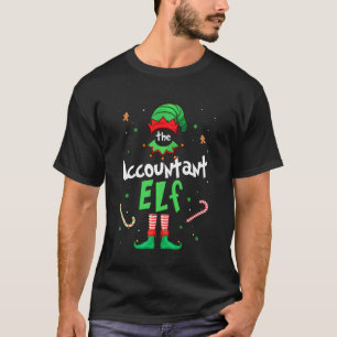 T-shirt L'elfe comptable Xmas correspondant à Noël pour la