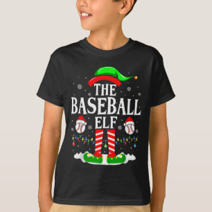 T-shirt L'elfe de baseball drôle de Noël Srt amateurs de X