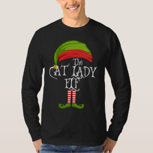 T-shirt L'elfe de la dame au chat mignon pour la famille p