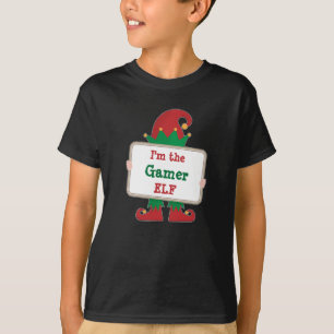 T-shirt L'elfe gamer   Elfe de Noël personnalisé pour enfa