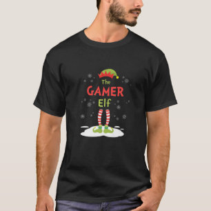 T-shirt L'elfe joueur drôle joyeux Noël famille appariés