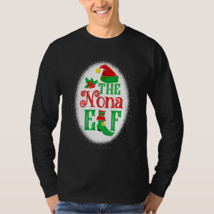 T-shirt L'elfe Nona de Noël apparié à la famille Mamie