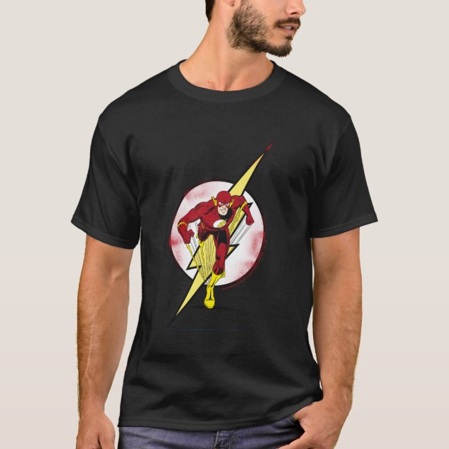 T-shirt L'emblème éclair rouge gras de l'icône Speedster d (Devant)
