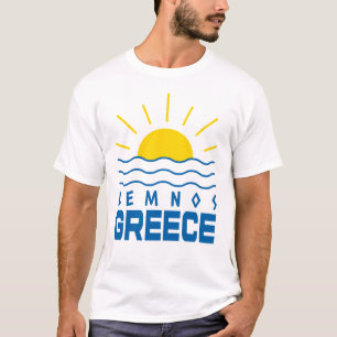 T-shirt Lemnos Grèce Soleil Et Mer Hommes Blanc