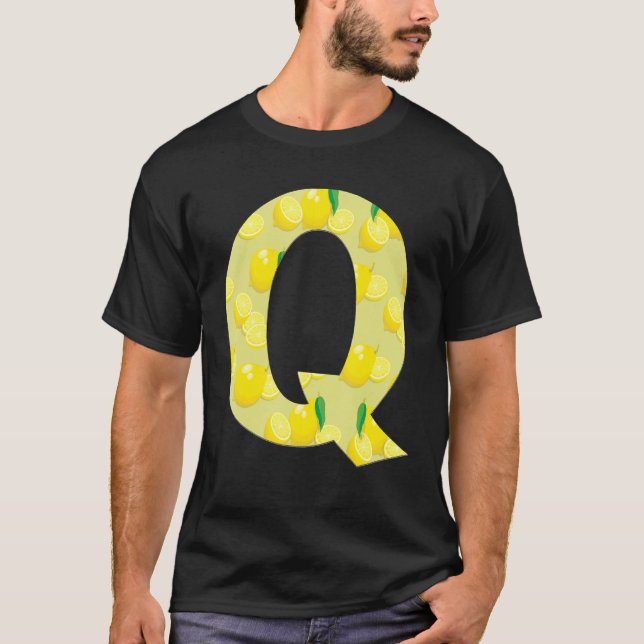 T-shirt Lemon drôle Monogramme Initiale Lettre Q Filles (Devant)