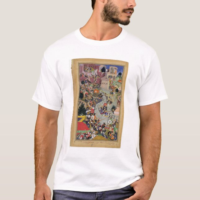 T-shirt L'empereur Akbar (r.1556-1605) tire Saimal au S (Devant)