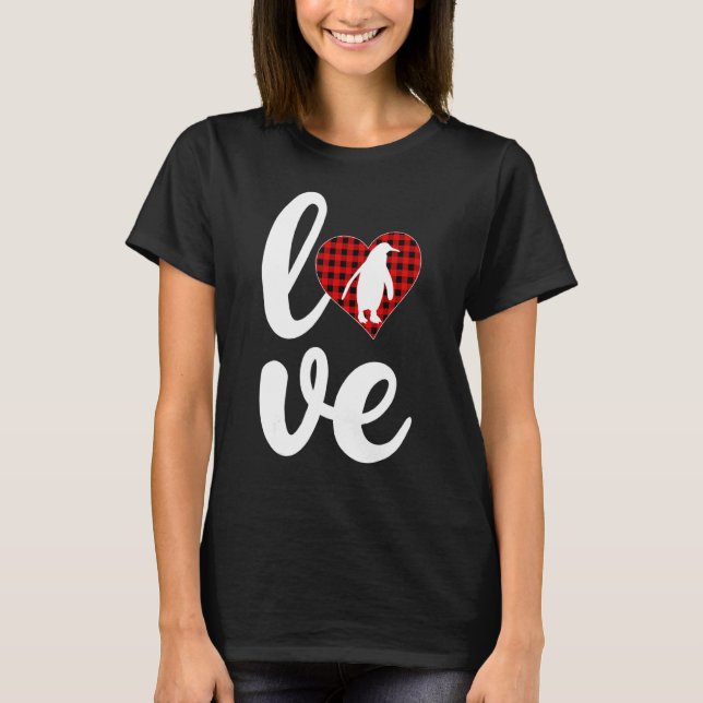 T-shirt L'empereur Penguin Buffalo Plaid Love Penguin Vale (Devant)