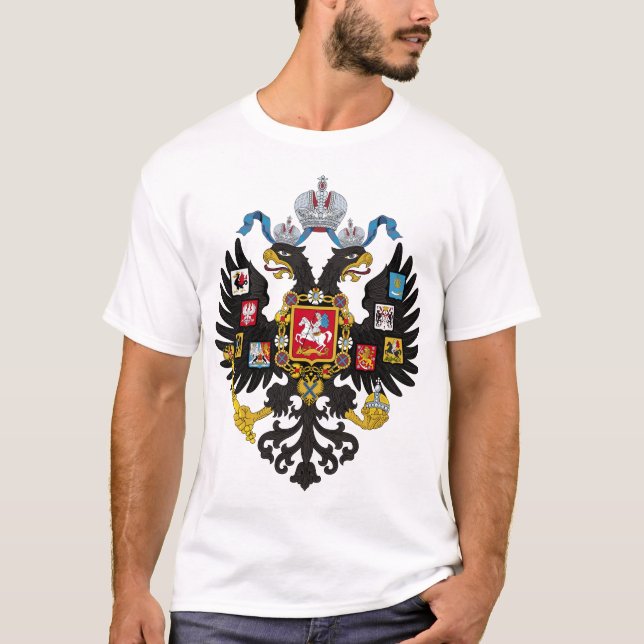 T-shirt L'empire russe double-a dirigé la chemise d'aigle (Devant)