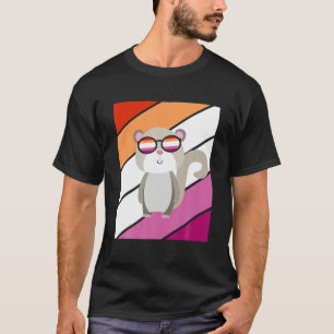 T-shirt Lemur Avec Fierté Drapeau Lesbien LGBTQ Fier Ally 
