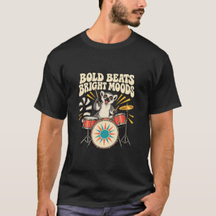 T-shirt Lémur batteur Rythmes Audacieux Illumine l'Humeur