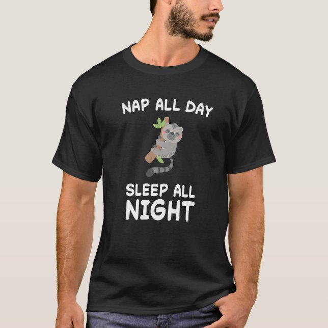 T-shirt Lemur Lemurs Nap Sleep Sleeping Pajama nuit (Devant)