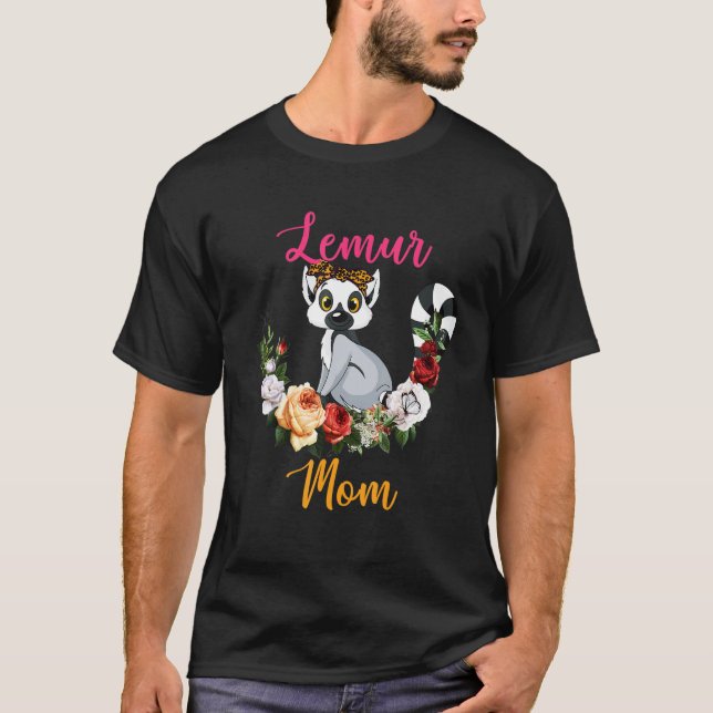 T-shirt Lemur Mom Floral Lemur Bow Tie Lover Mother's Day (Devant)