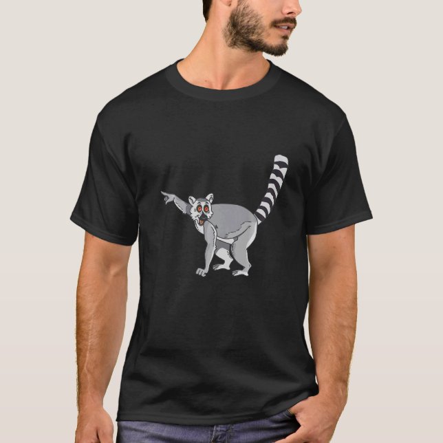 T-shirt Lemur Ring Tail Cute Primate (Devant)