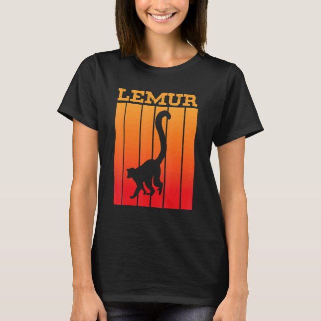 T-shirt Lemur Shadow Silhouette At Sunset (Devant)