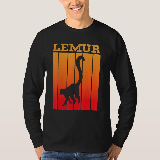 T-shirt Lemur Shadow Silhouette At Sunset (Devant)