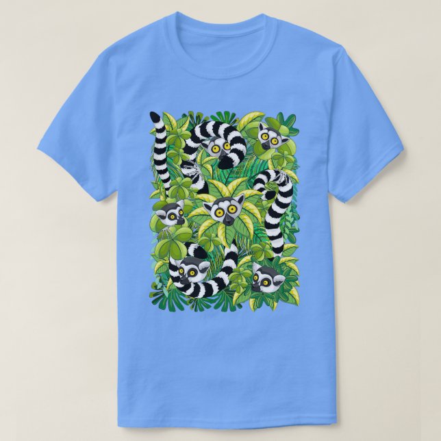 T-shirt Lémuriens dans la forêt tropicale de Madagascar (Design devant)