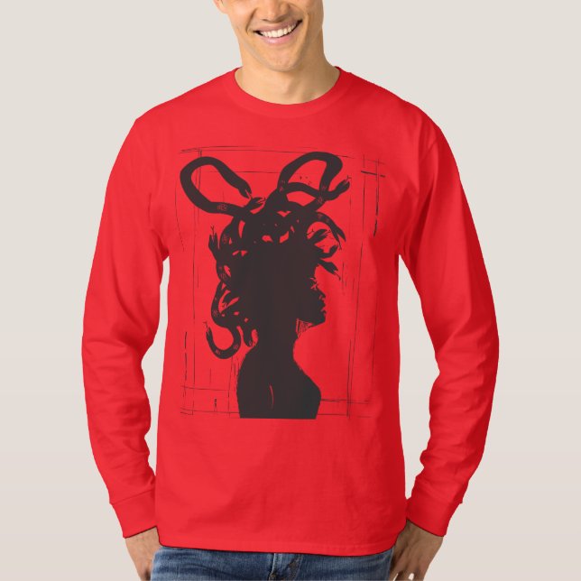T-shirt L'encre de Méduse : dessin mythique à la main (Devant)
