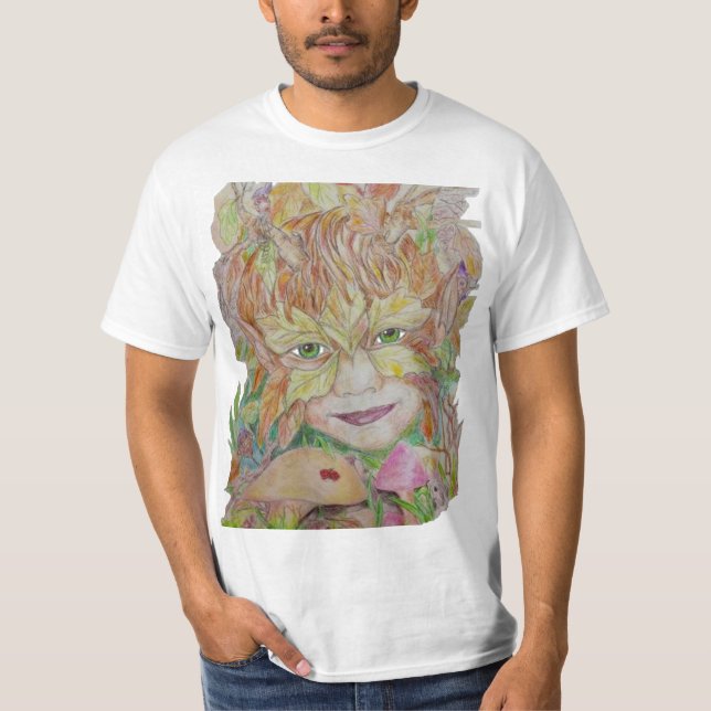 T-shirt L'enfant vert peut vous sentir la magie (Devant)