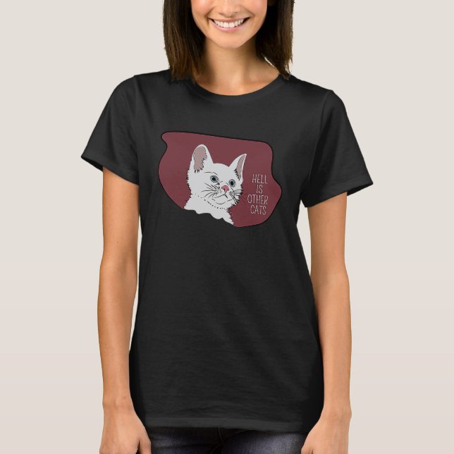 T-shirt L'enfer, c'est les autres chats (Devant)