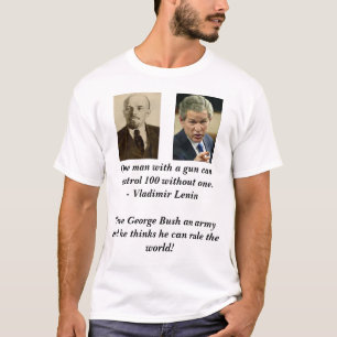 T-shirt Lénine, les bush_points, un homme avec une arme 