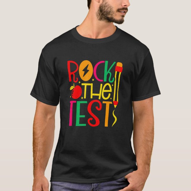 T-shirt L'Enseignant Roche Le Test Retour À L'École Enseig (Devant)