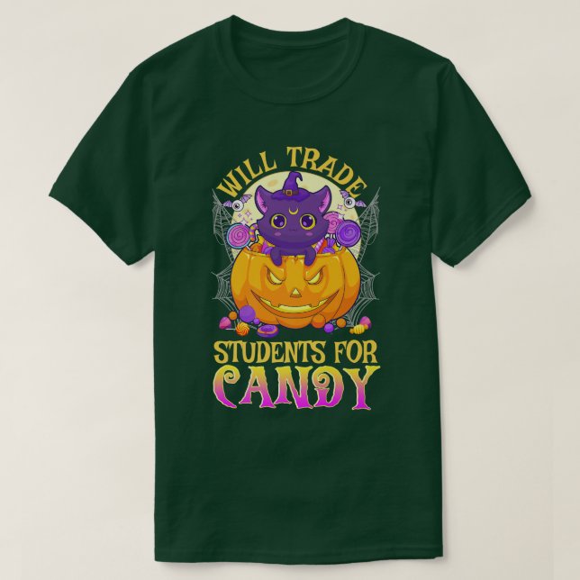 T-shirt L'Enseignant Va Échanger Des Étudiants Pour Candy  (Design devant)
