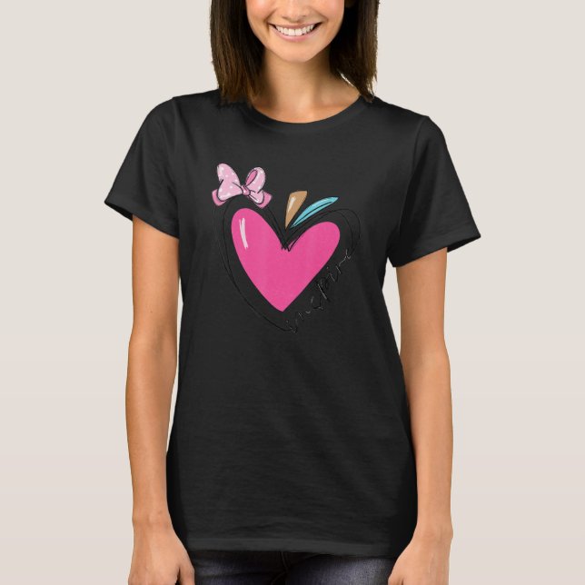T-shirt L'enseignement est mon inspiration Valentine Pink  (Devant)