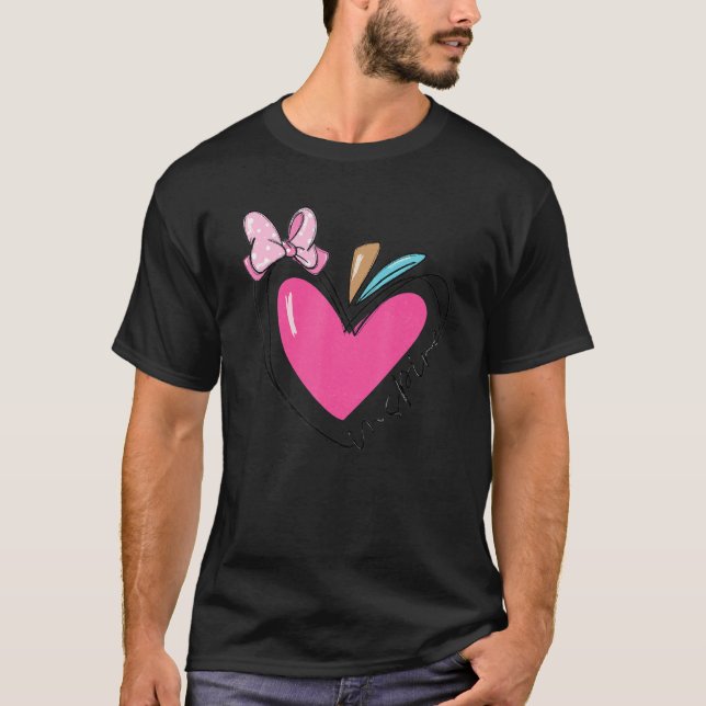 T-shirt L'enseignement est mon inspiration Valentine Pink  (Devant)