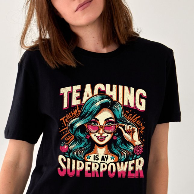 T-shirt L'enseignement est mon super-héros retour à l'écol (Créateur téléchargé)