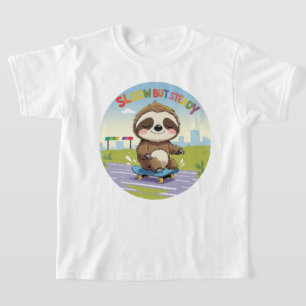 T-shirt Lent Mais Régulier - Joli Sloth Skateboard