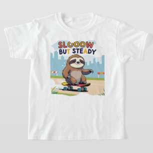 T-shirt Lent Mais Régulier - Joli Sloth Skateboard