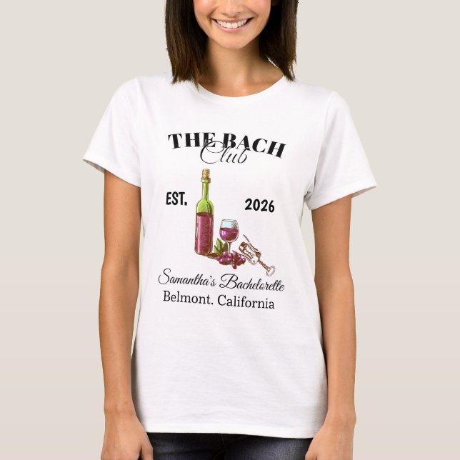 T-shirt L'enterrement de vie de jeune fille du Club BACH (Devant)