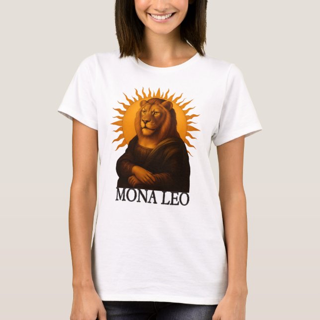 T-shirt Leo astrology birth sign zodiac lion mona lisa (Devant)