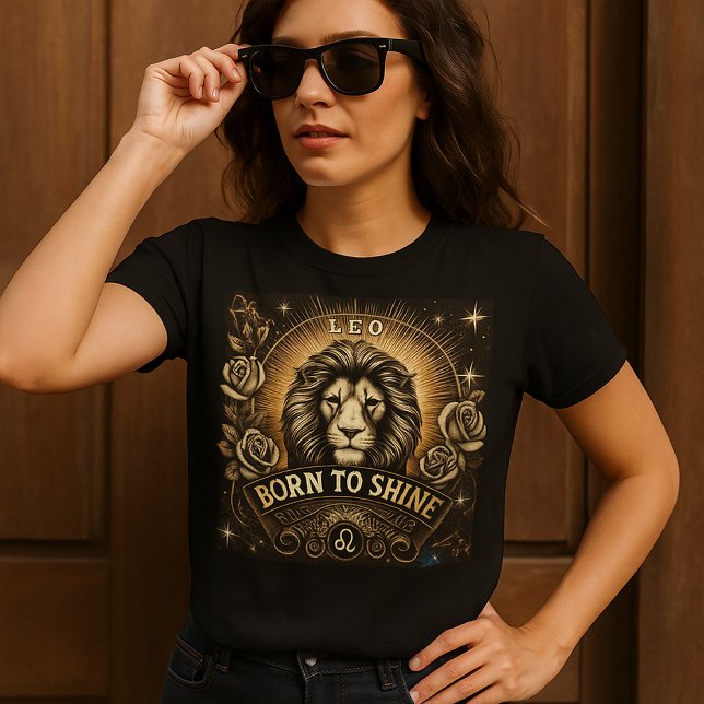 T-shirt Leo "Born to Shine" (Créateur téléchargé)
