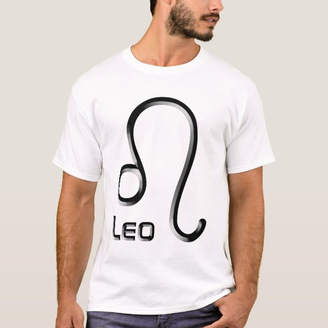 T-shirt LEO, Conception abstraite du signe zodiaque, (Devant)