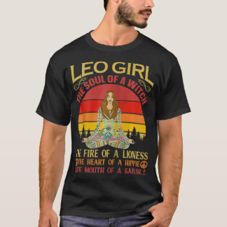 T-shirt Leo Girl Zodiac drôle Astrologie Retro Vintage Zip