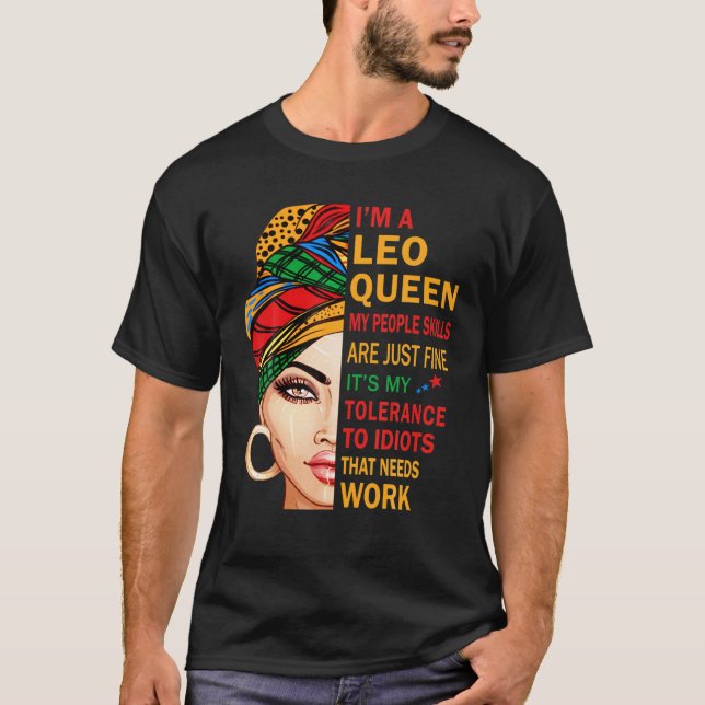 T-shirt Leo Queen Mes compétences humaines Anniversaire Zo (Devant)