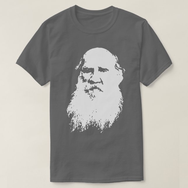 T-shirt Leo Tolstoï Blanc Sur Noir (Design devant)