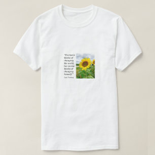 T-shirt Leo Tolstoï, tournesol, blanc