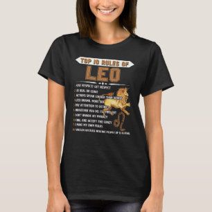 T-shirt Leo Zodiac Cadeau Anniversaire Top 10 Règles De Le